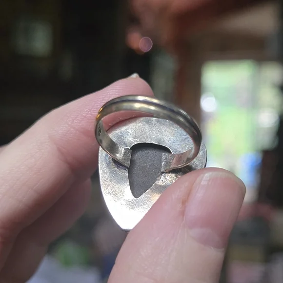 Vintage Style rose quartz Druzy sterling Ring sz8 - Picture 9 of 10